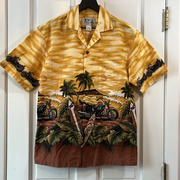 Vintage Ky's Hawaiian Button Down 100% Cotton Casual Shirt - Size Small - Picture 1 of 7